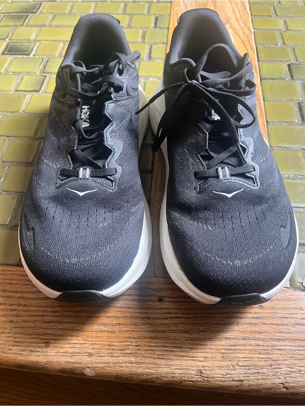 Men’s Hoka Black Running Shoes with White Midsoles- Size 11 4E- Lightly Used